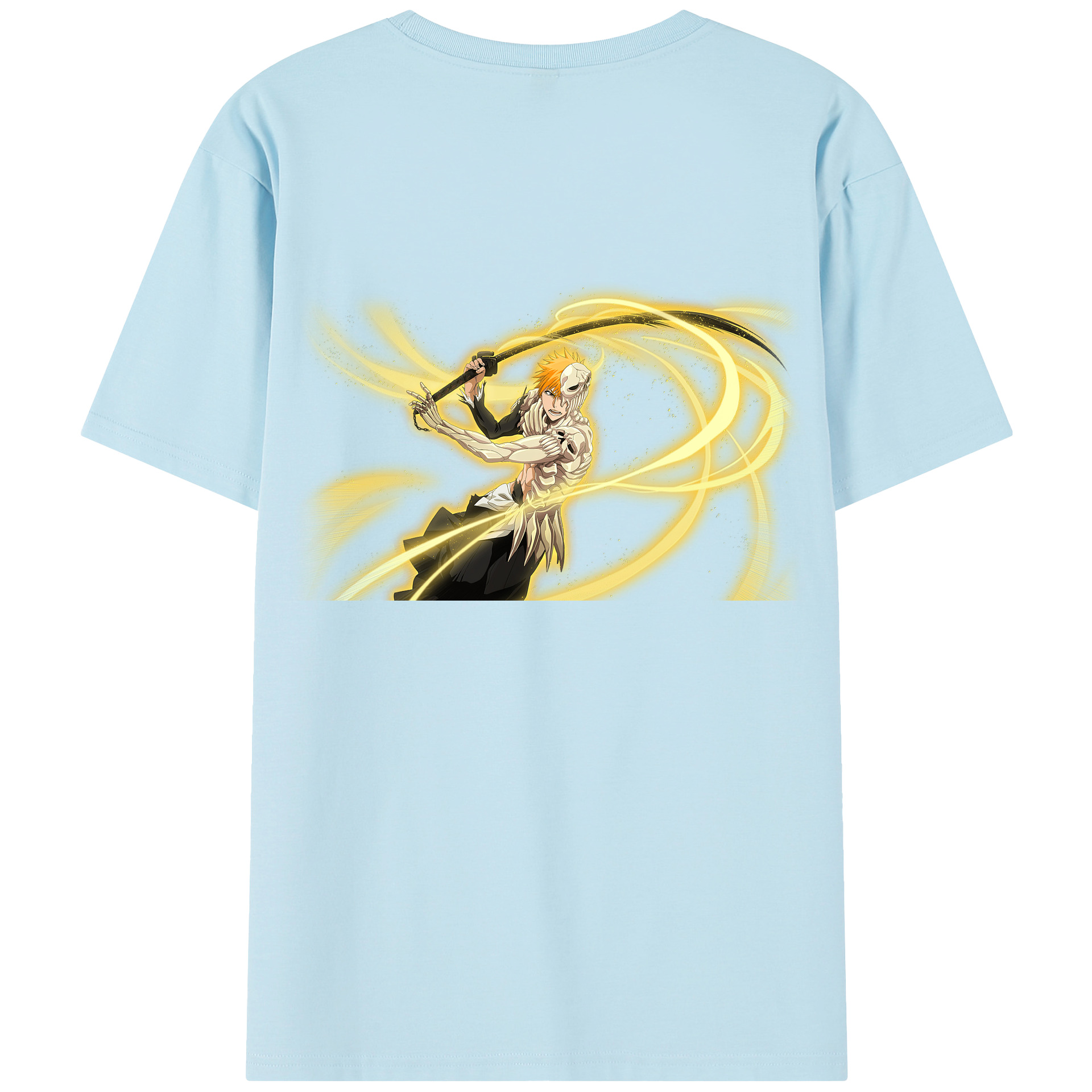 （画像用） ブリーチ 黒崎一護（くろさき いちご）BLEACH Kurosaki Ichigo 綿100％半袖Tシャツ（背面プリント）
